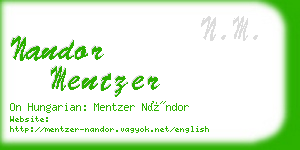 nandor mentzer business card